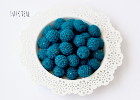 5 Häkelperlen  Ø 20mm "Dark Teal" (Scheepjes 401) – Bild 2