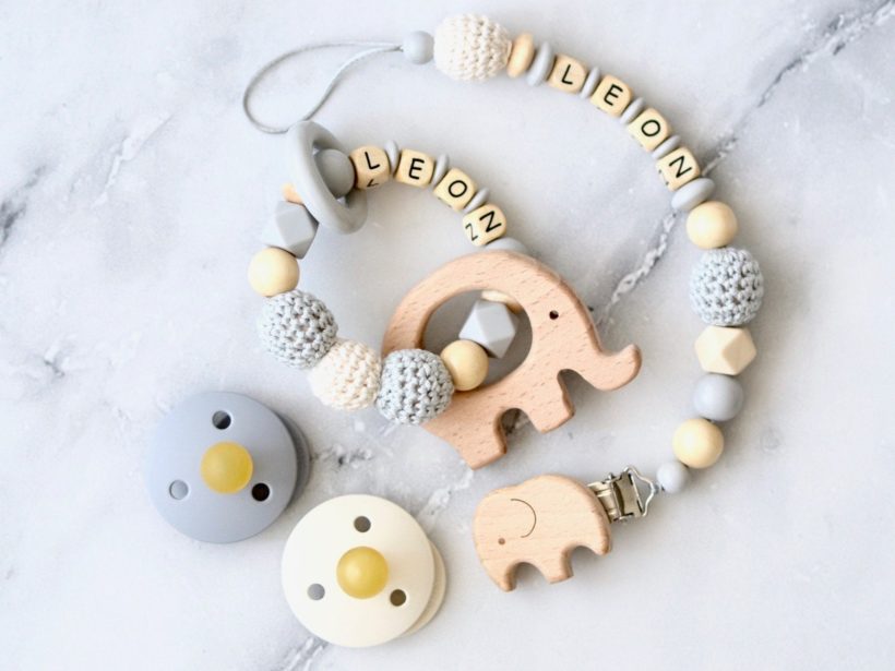 schnullerkette beissring elefant