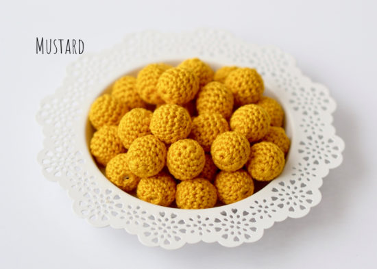 5 Häkelperlen  Ø 20mm "Mustard" (Yarn and Colors 015) – Bild 3