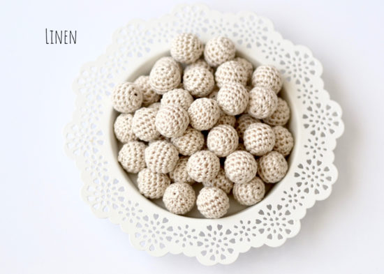 5 Häkelperlen  Ø 20mm "Linen" (Scheepjes 505) – Bild 2