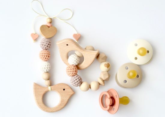 2er Set "Vogel" aus Maxi Cosi Anhänger und Beißring