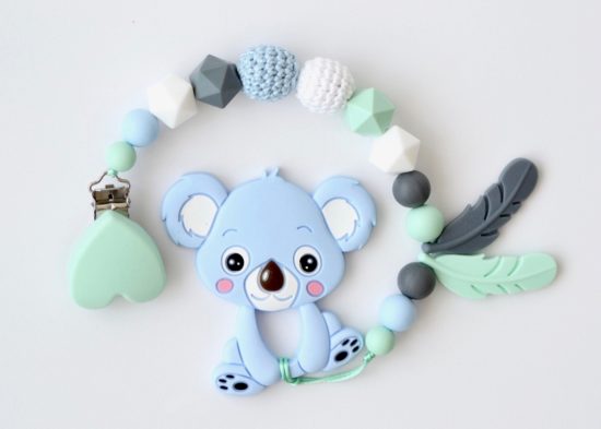 Beißkette "Koala" in blau-mint