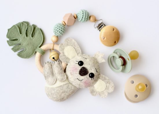 Kinderwagenanhänger "Koala" aus 100% Wollfilz
