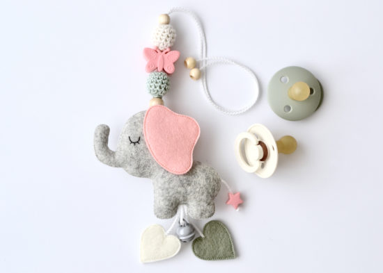 Maxi Cosi Anhänger "Elefant" aus 100% Wollfilz